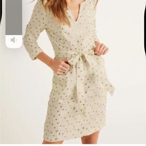 NWT Boden Kelsey Linen Tunic 6p ivory gold